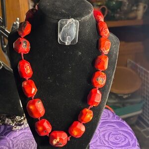 18” Coral Chunky Necklace